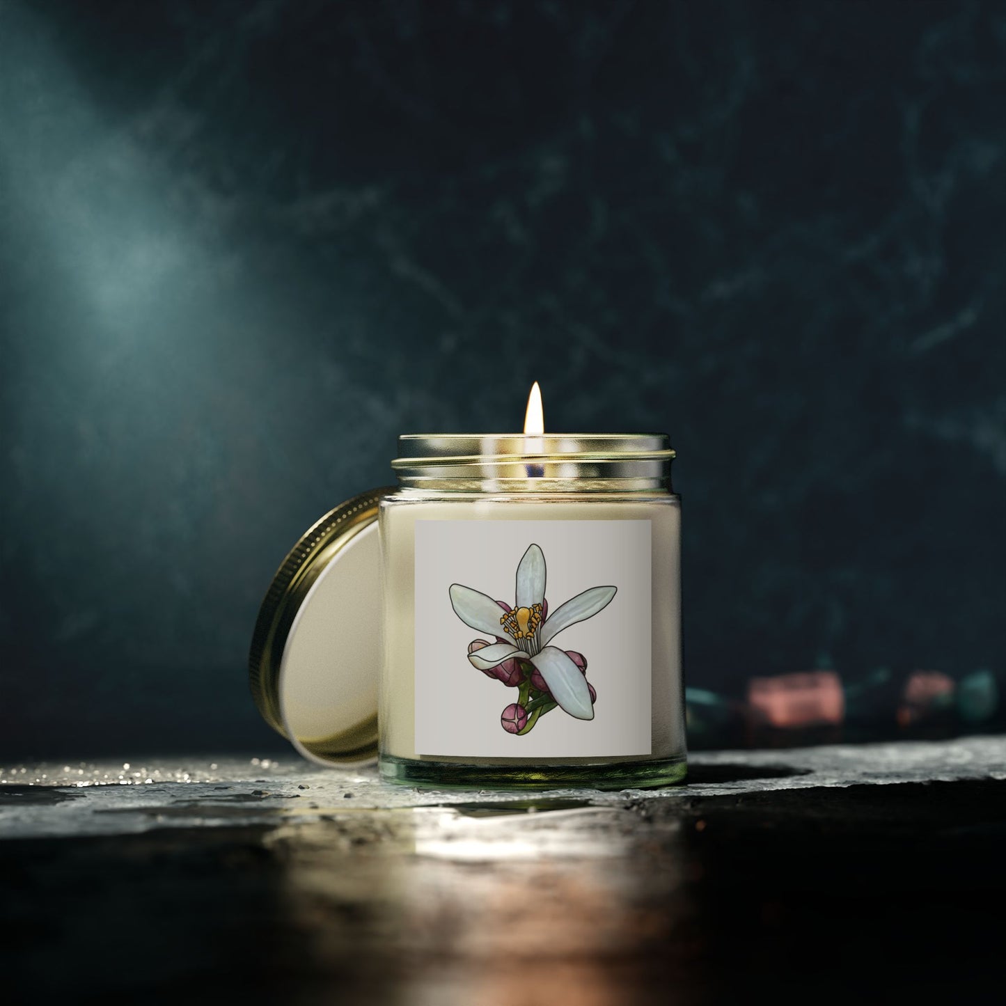 Flower Scented Candles, Coconut Apricot Wax (4oz, 9oz)