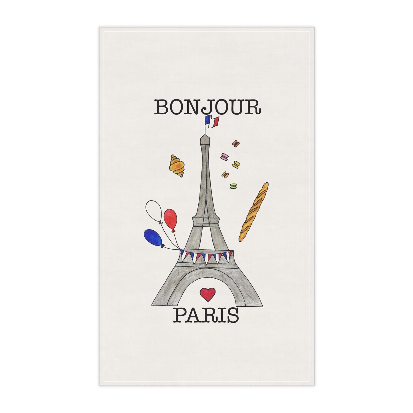 Bonjour Paris Tea Towels (cotton, poly)