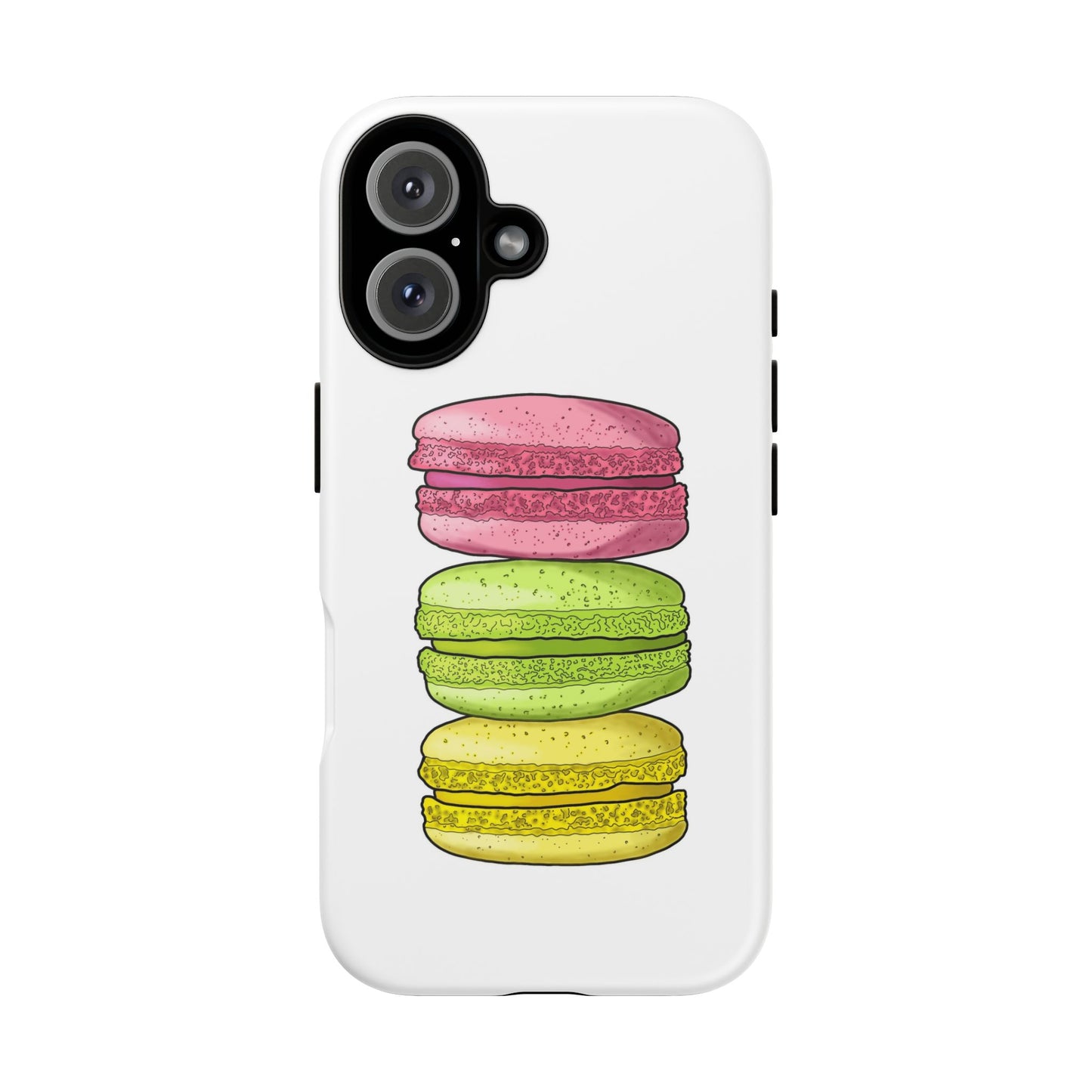 Cute Macaron Phone Case, Tough Phone Cover, Sweet Treat Accessory, Gift for Food Lovers, Trendy Mobile Case
