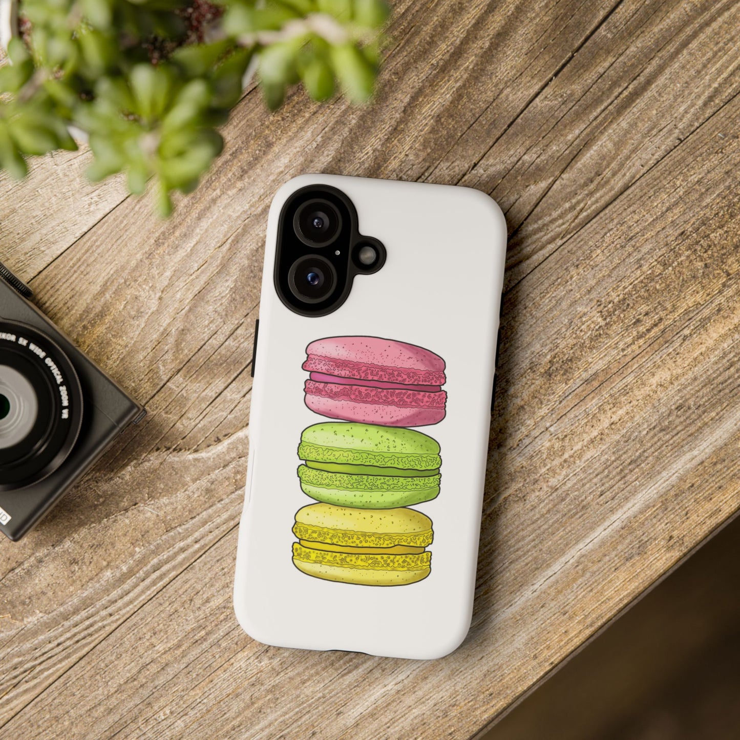 Cute Macaron Phone Case, Tough Phone Cover, Sweet Treat Accessory, Gift for Food Lovers, Trendy Mobile Case