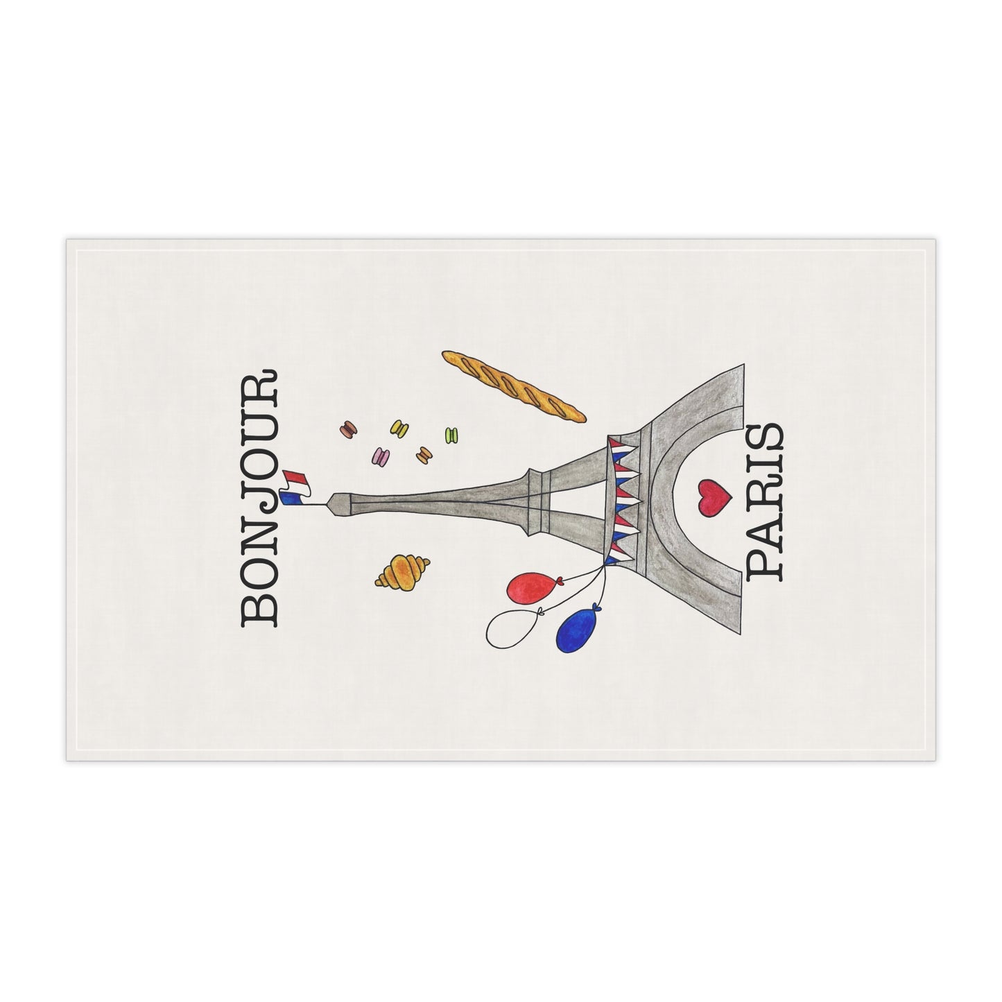 Bonjour Paris Tea Towels (cotton, poly)