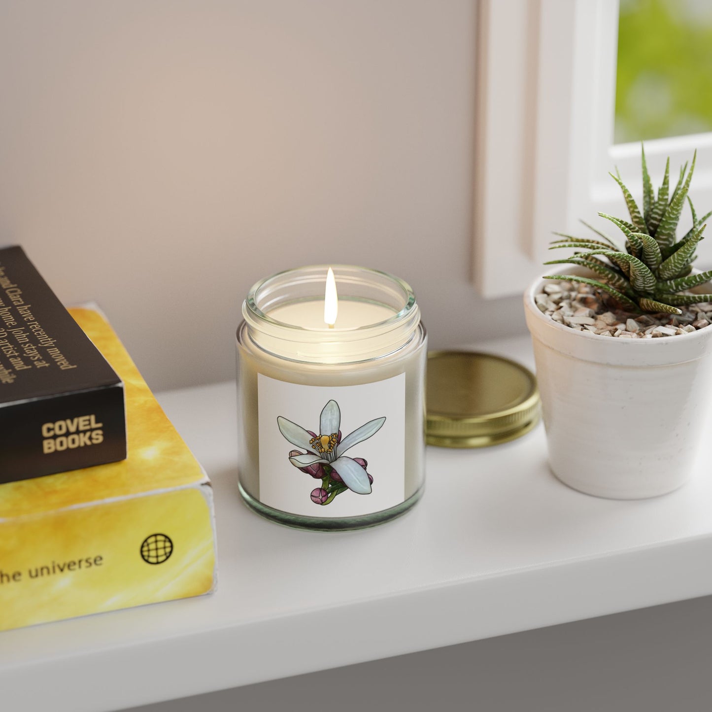 Flower Scented Candles, Coconut Apricot Wax (4oz, 9oz)
