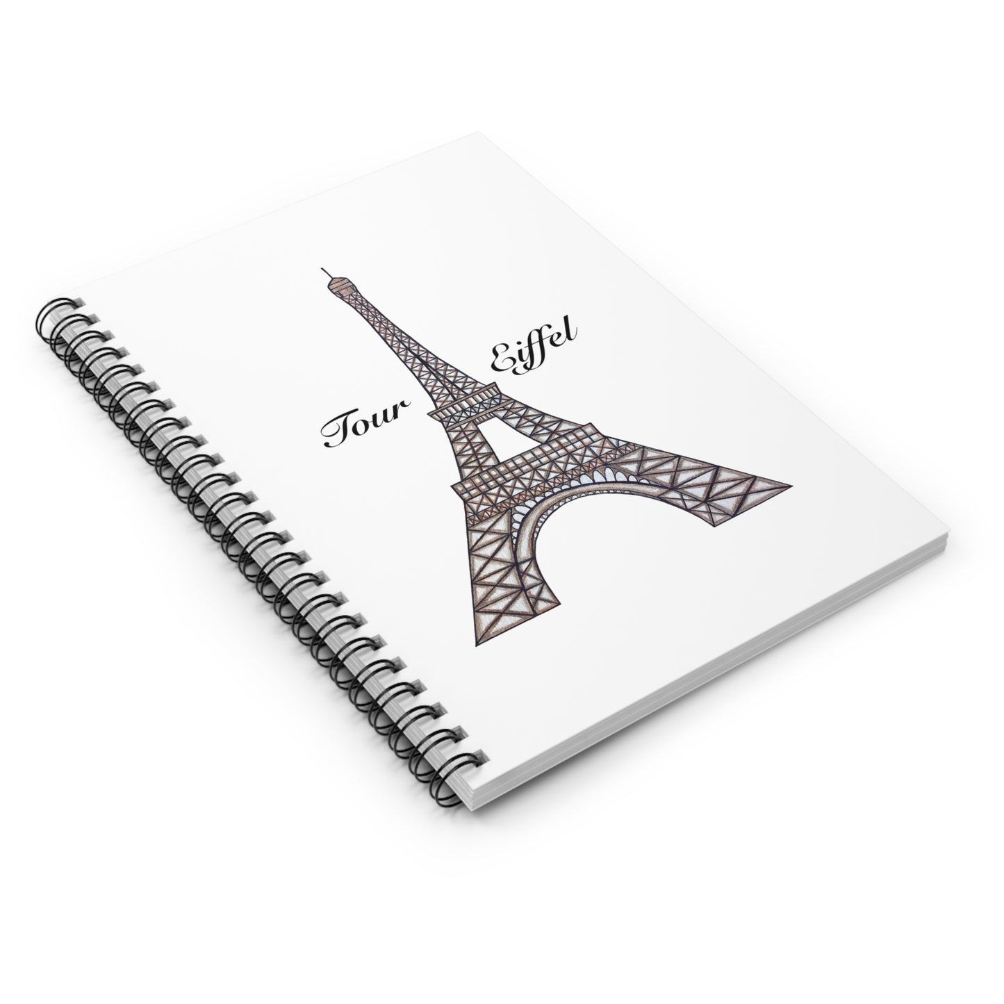 Eiffel Tower Spiral Notebook - Ruled Line