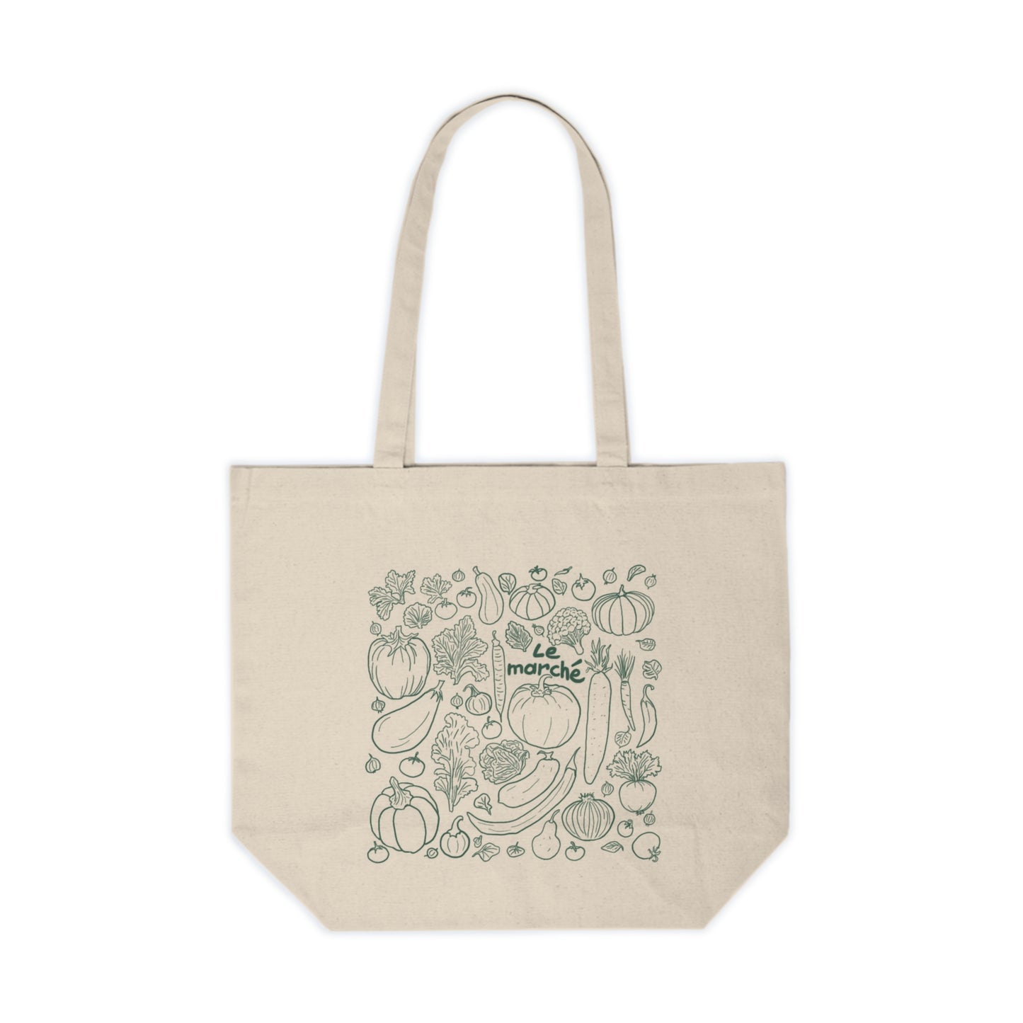 French Farmers Market Big Canvas Shopping Tote