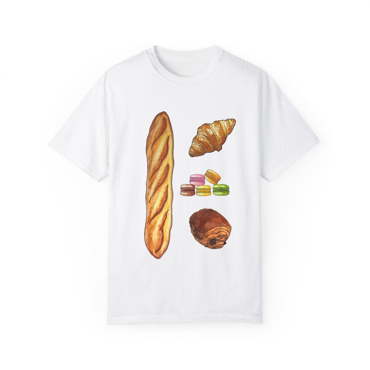 French baguette and pastries Unisex Garment-Dyed T-shirt