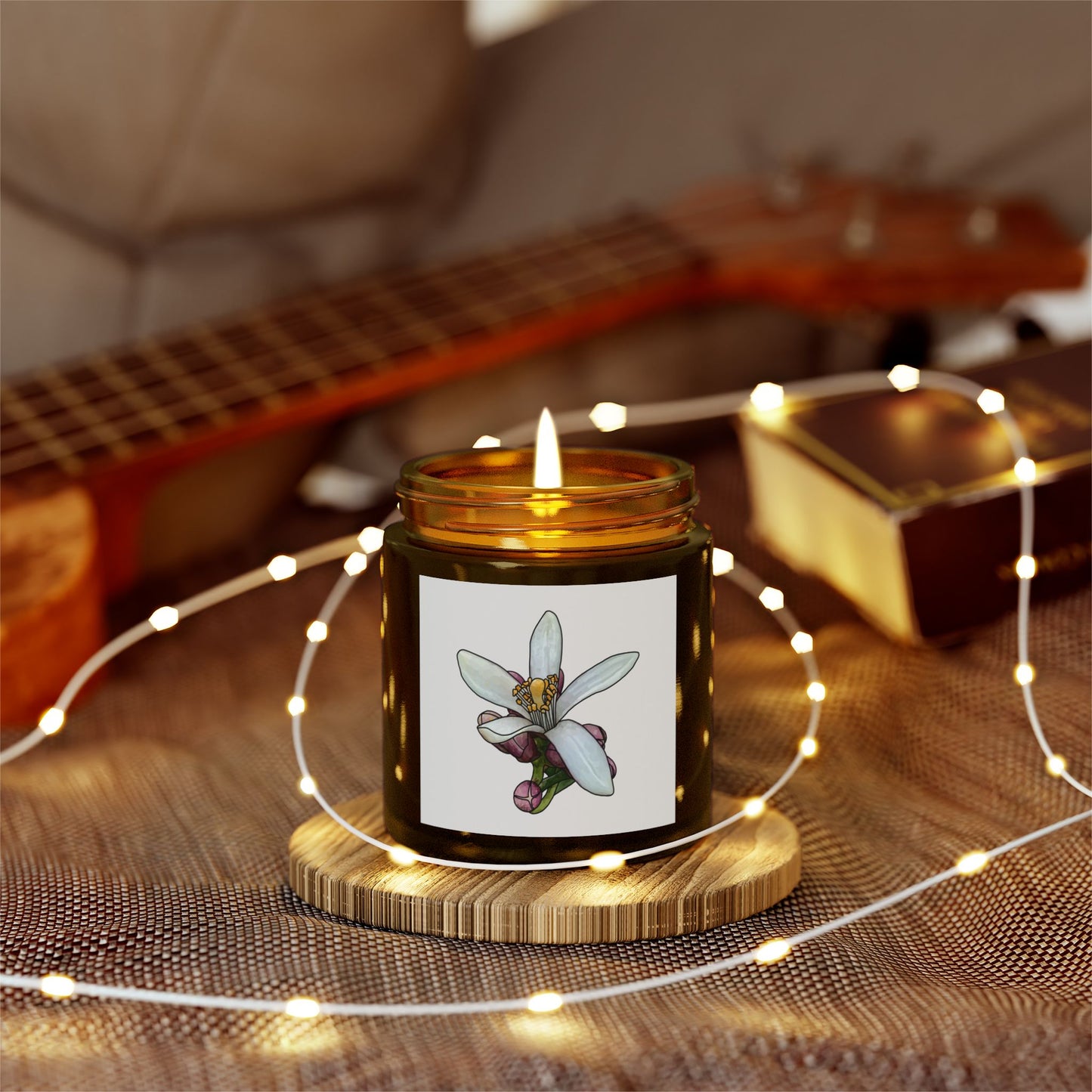 Flower Scented Candles, Coconut Apricot Wax (4oz, 9oz)