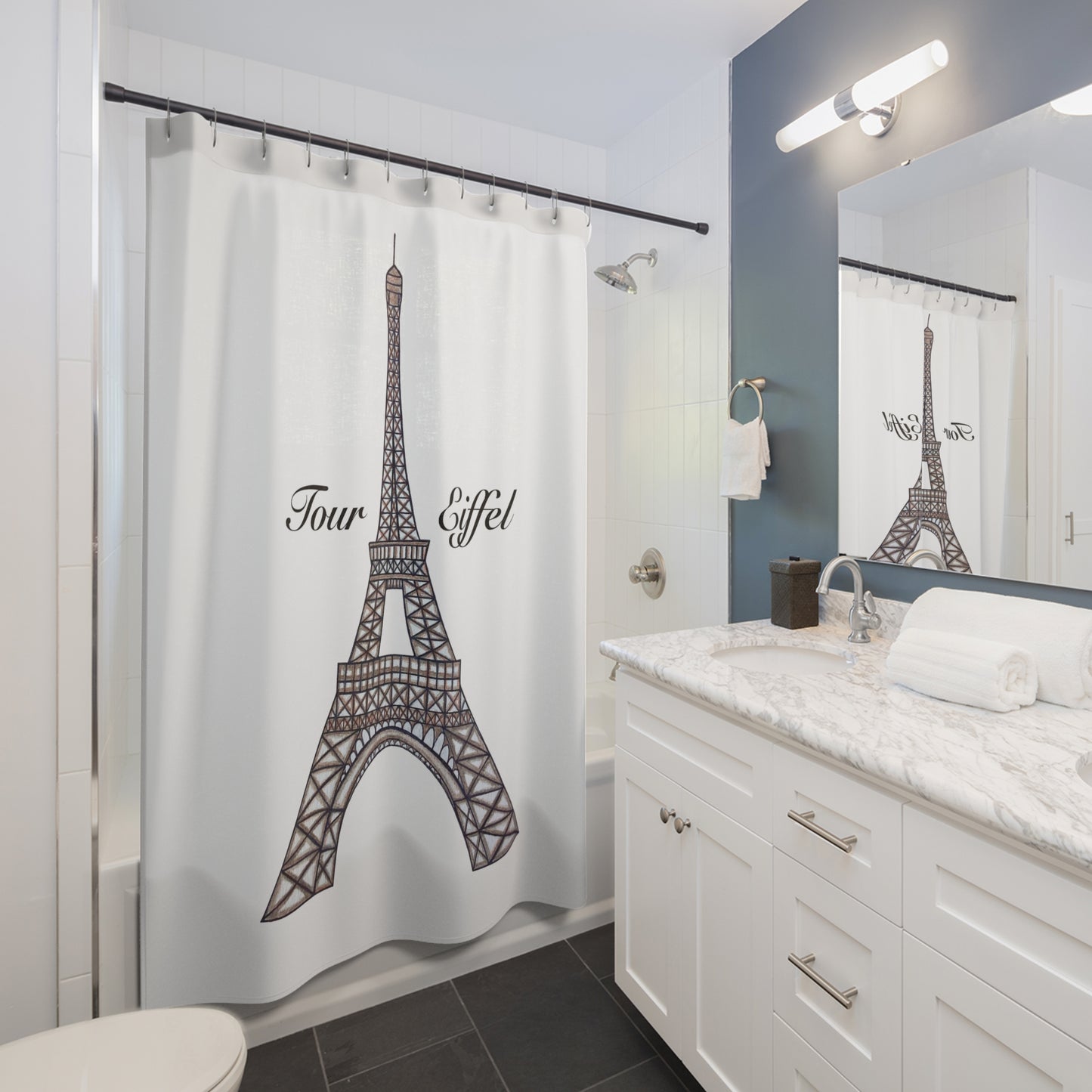 Eiffel Tower Shower Curtain