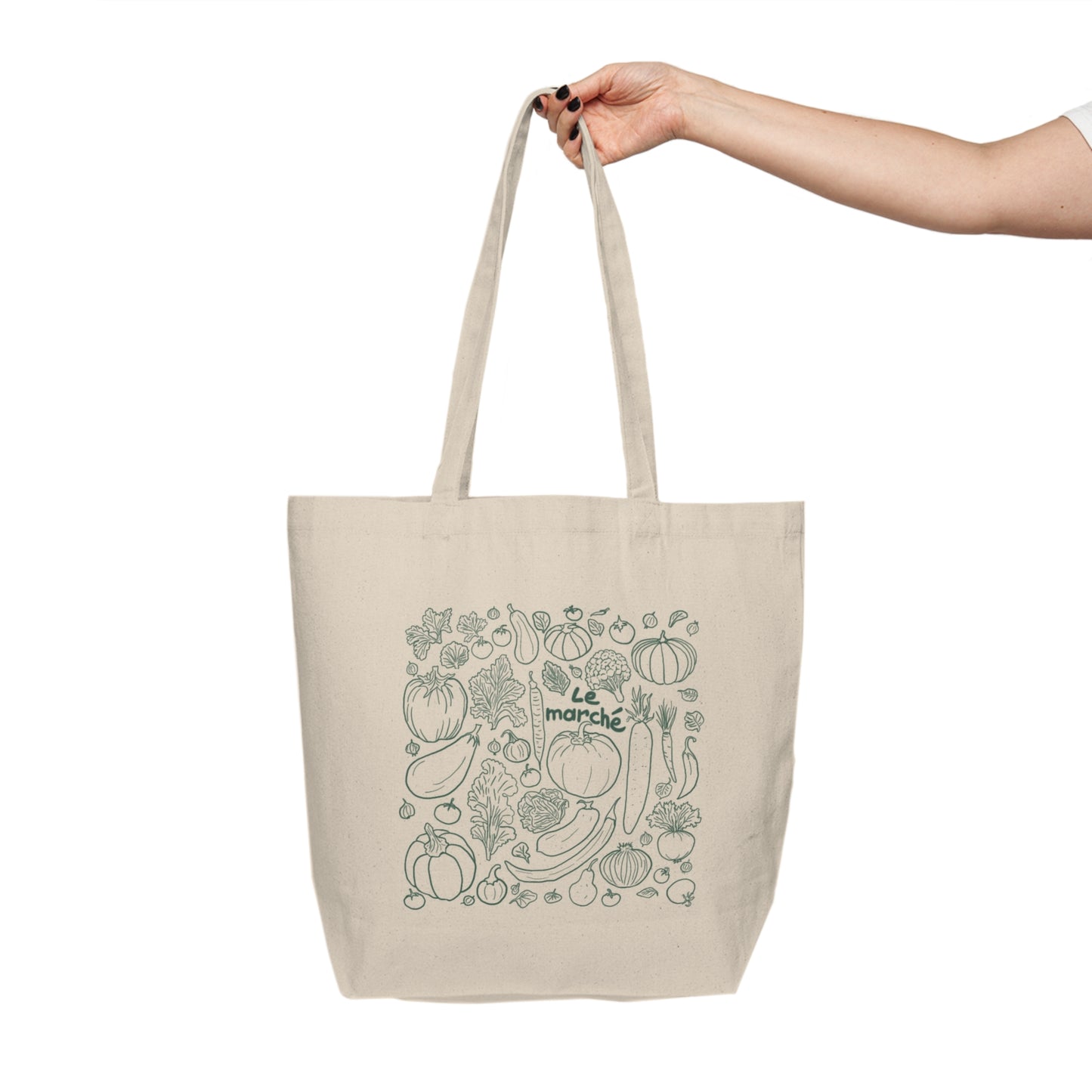 French Farmers Market Big Canvas Shopping Tote