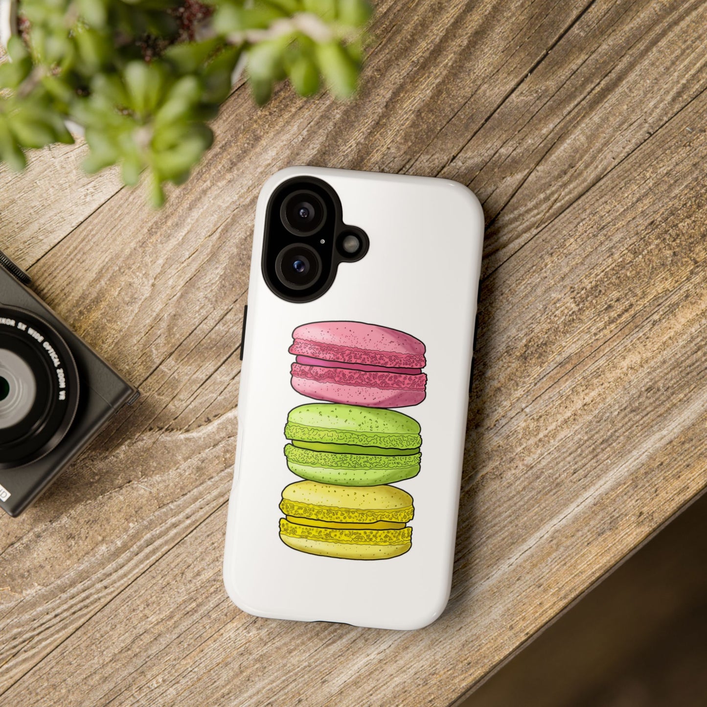 Cute Macaron Phone Case, Tough Phone Cover, Sweet Treat Accessory, Gift for Food Lovers, Trendy Mobile Case