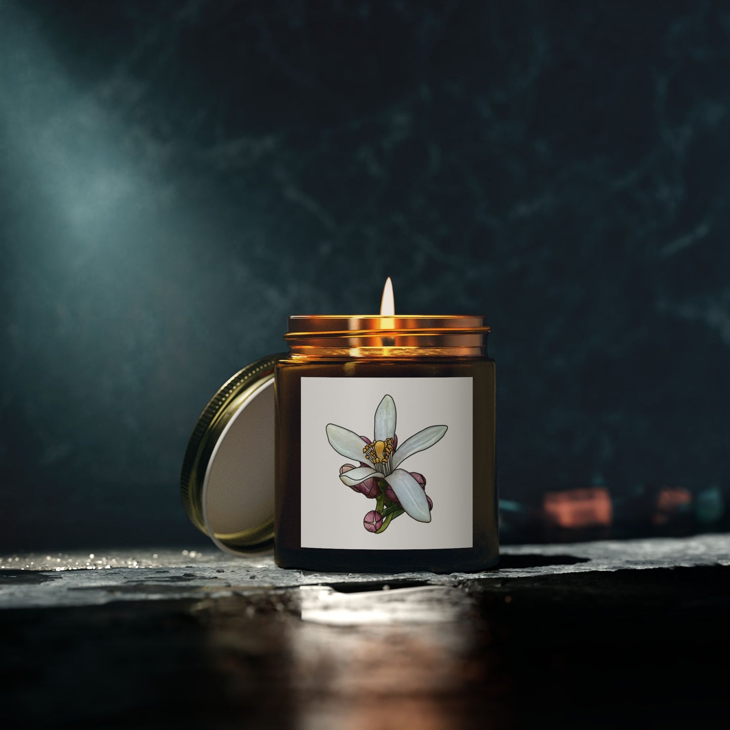 Flower Scented Candles, Coconut Apricot Wax (4oz, 9oz)