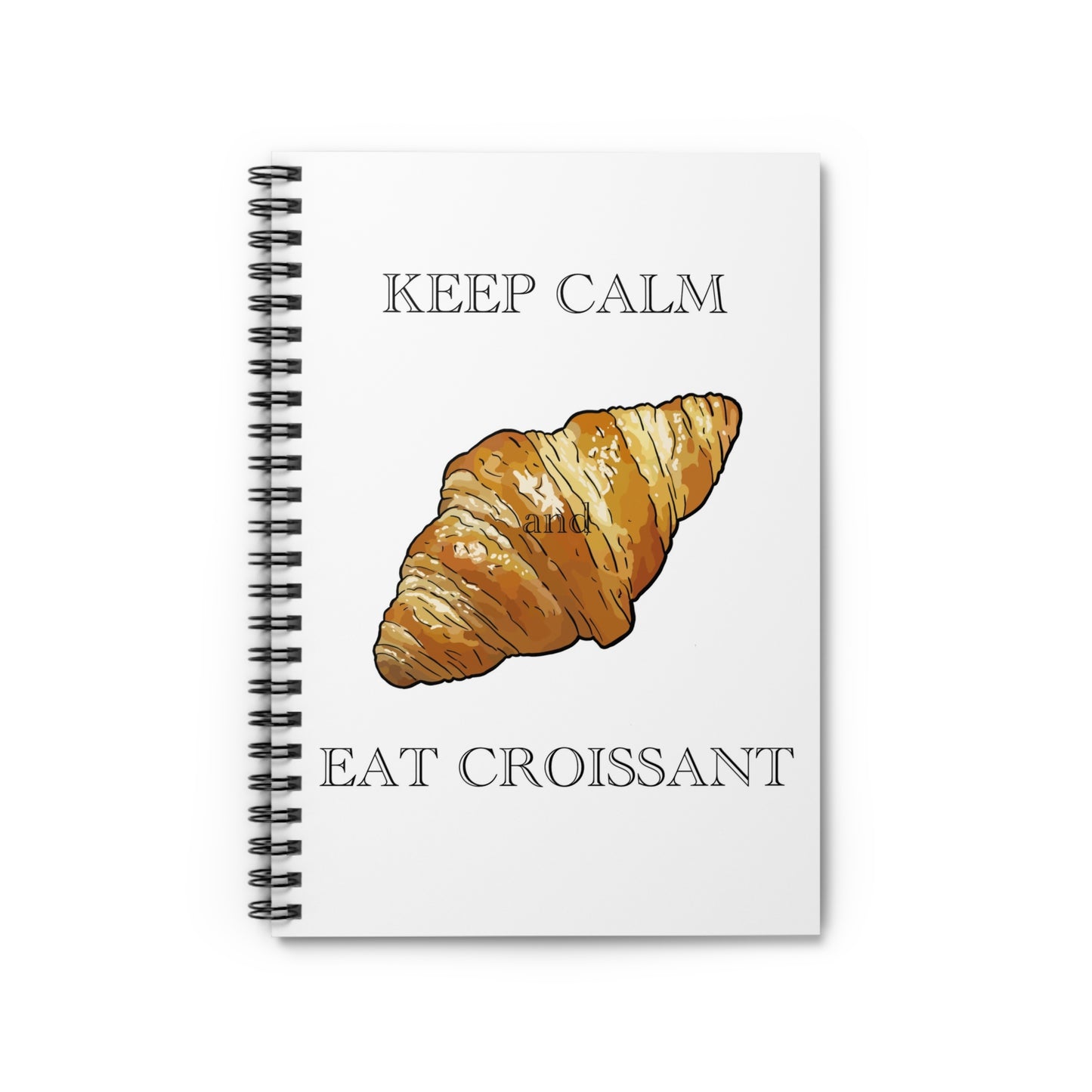 Croissant Inspiring Spiral Notebook, Cute Journal for Food Lovers, Kitchen Gift, Study Notebook, Foodie Gift Ideas, Gift for Chefs