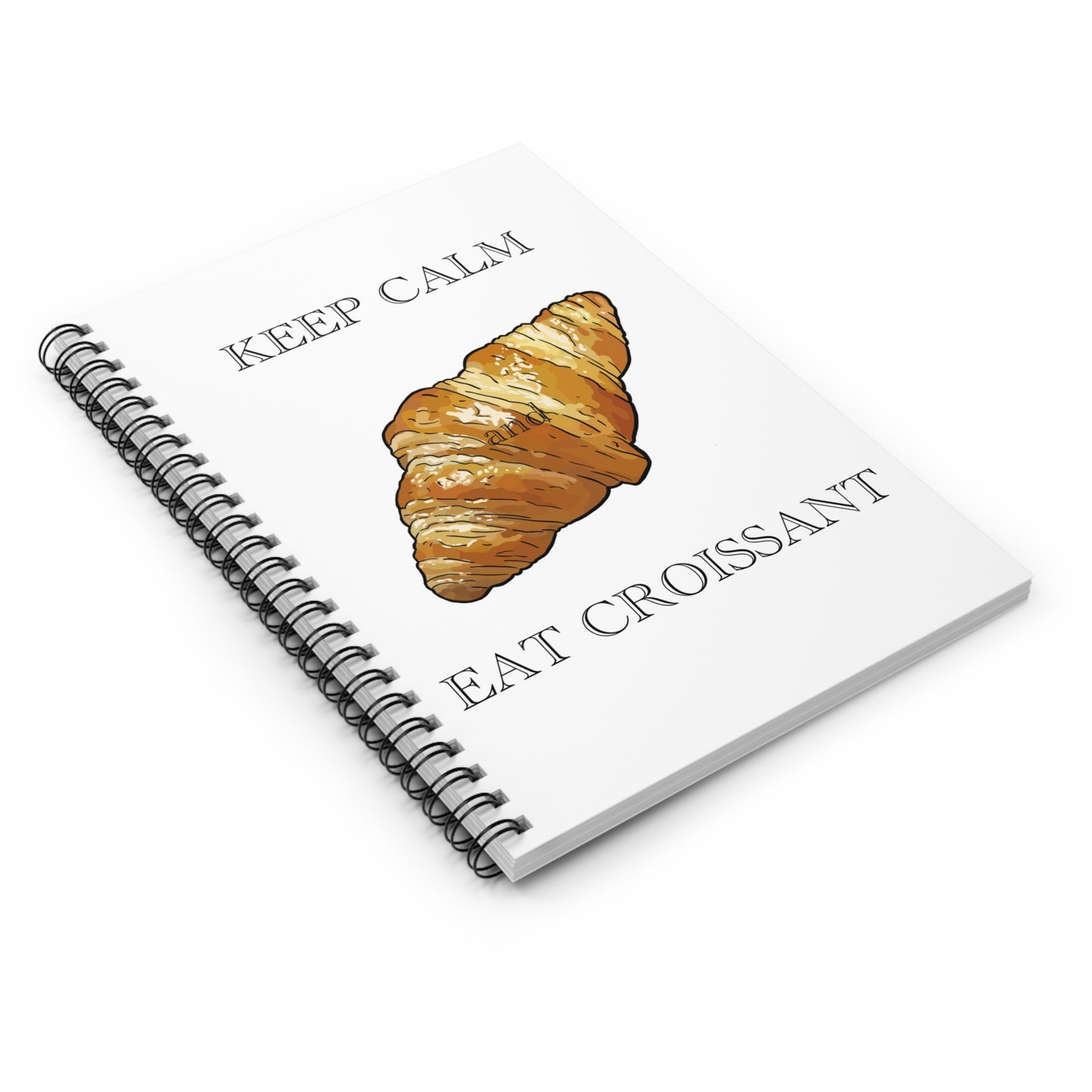Croissant Inspiring Spiral Notebook, Cute Journal for Food Lovers, Kitchen Gift, Study Notebook, Foodie Gift Ideas, Gift for Chefs