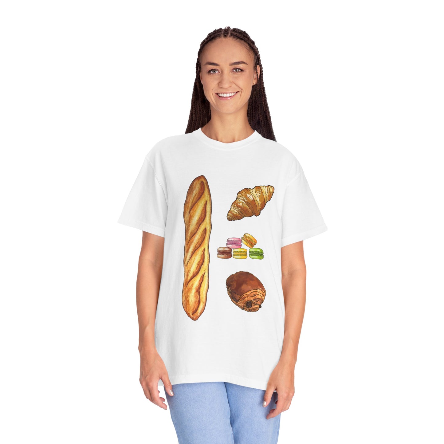 French baguette and pastries Unisex Garment-Dyed T-shirt