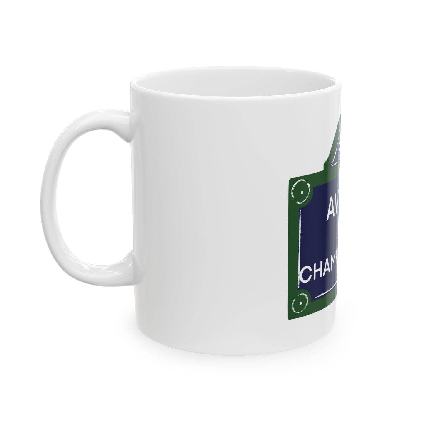 Avenue des Champs Élysées Ceramic Mug - Parisian Street Sign Coffee Cup (11oz, 15oz)