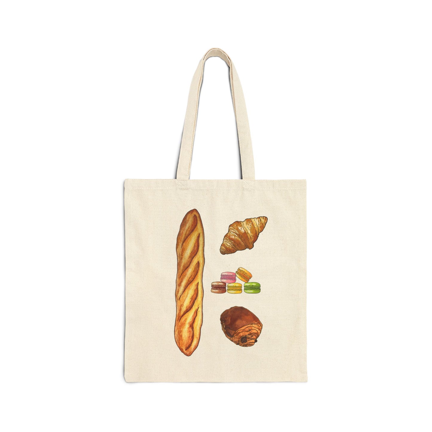 French Artisan Bakery Cotton Canvas Tote Bag - Eco-Friendly and Stylish for Food Lovers
