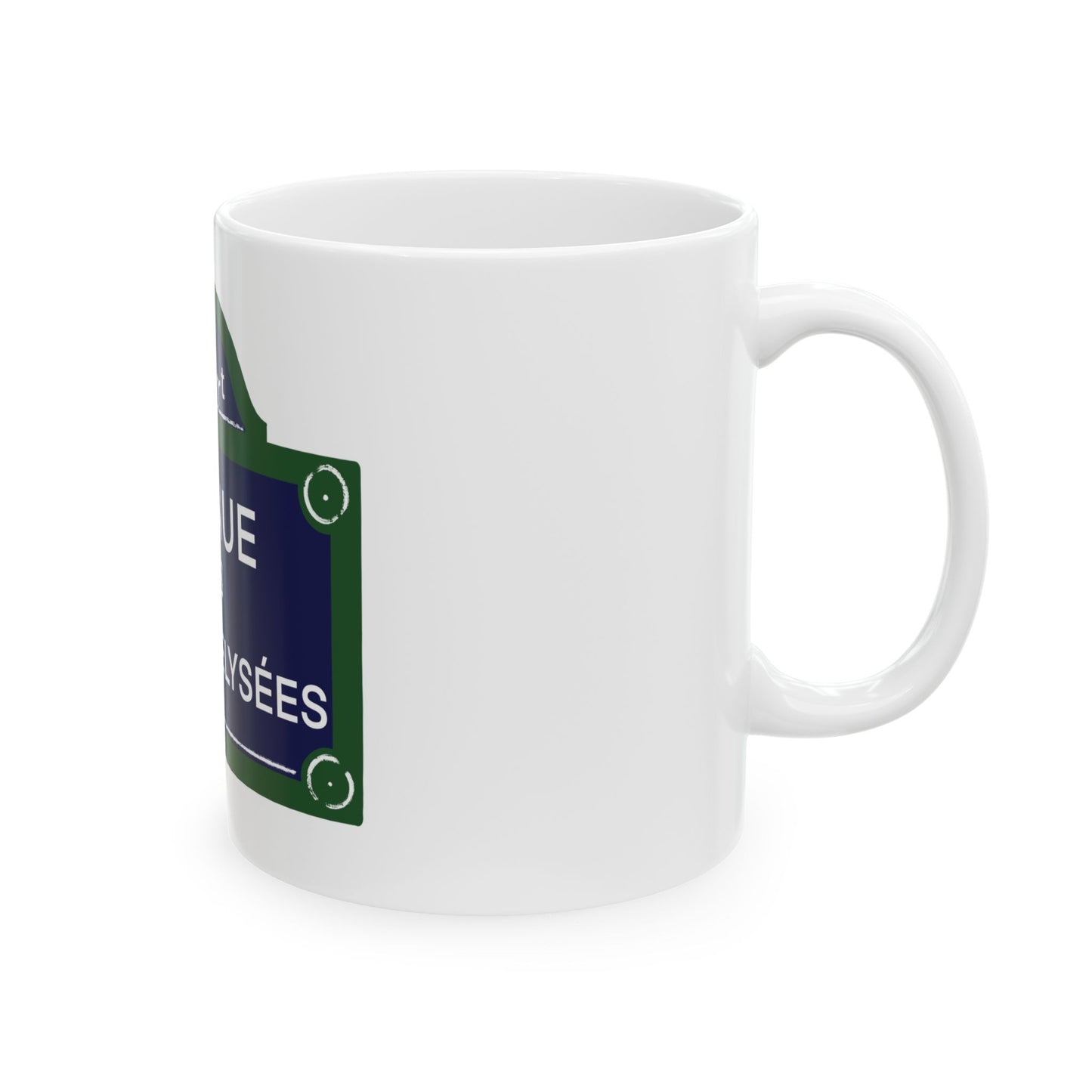 Avenue des Champs Élysées Ceramic Mug - Parisian Street Sign Coffee Cup (11oz, 15oz)
