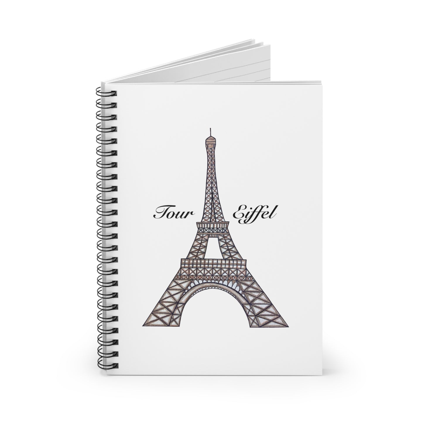 Eiffel Tower Spiral Notebook - Ruled Line