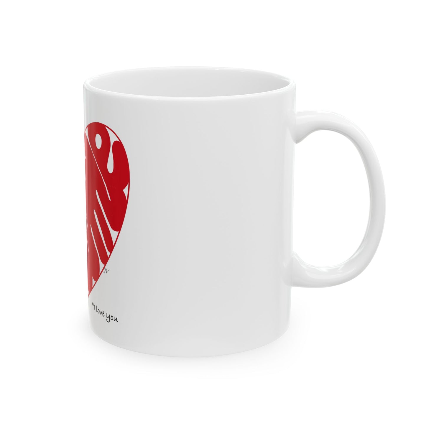 I love you French heart Ceramic Mug, (11oz, 15oz)