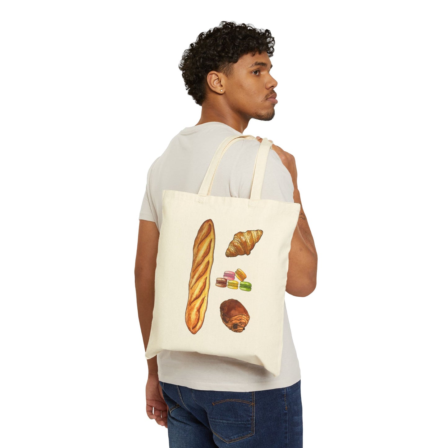 French Artisan Bakery Cotton Canvas Tote Bag - Eco-Friendly and Stylish for Food Lovers