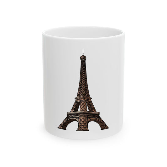 Eiffel Tower Ceramic Mug, Parisian Coffee Cup, Gift for Travelers, Personalized Mug, Home Decor