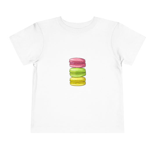 Cute Macaron Toddler Tee, Kids Gift, Playtime Clothes, Birthday Outfit, Summer Apparel