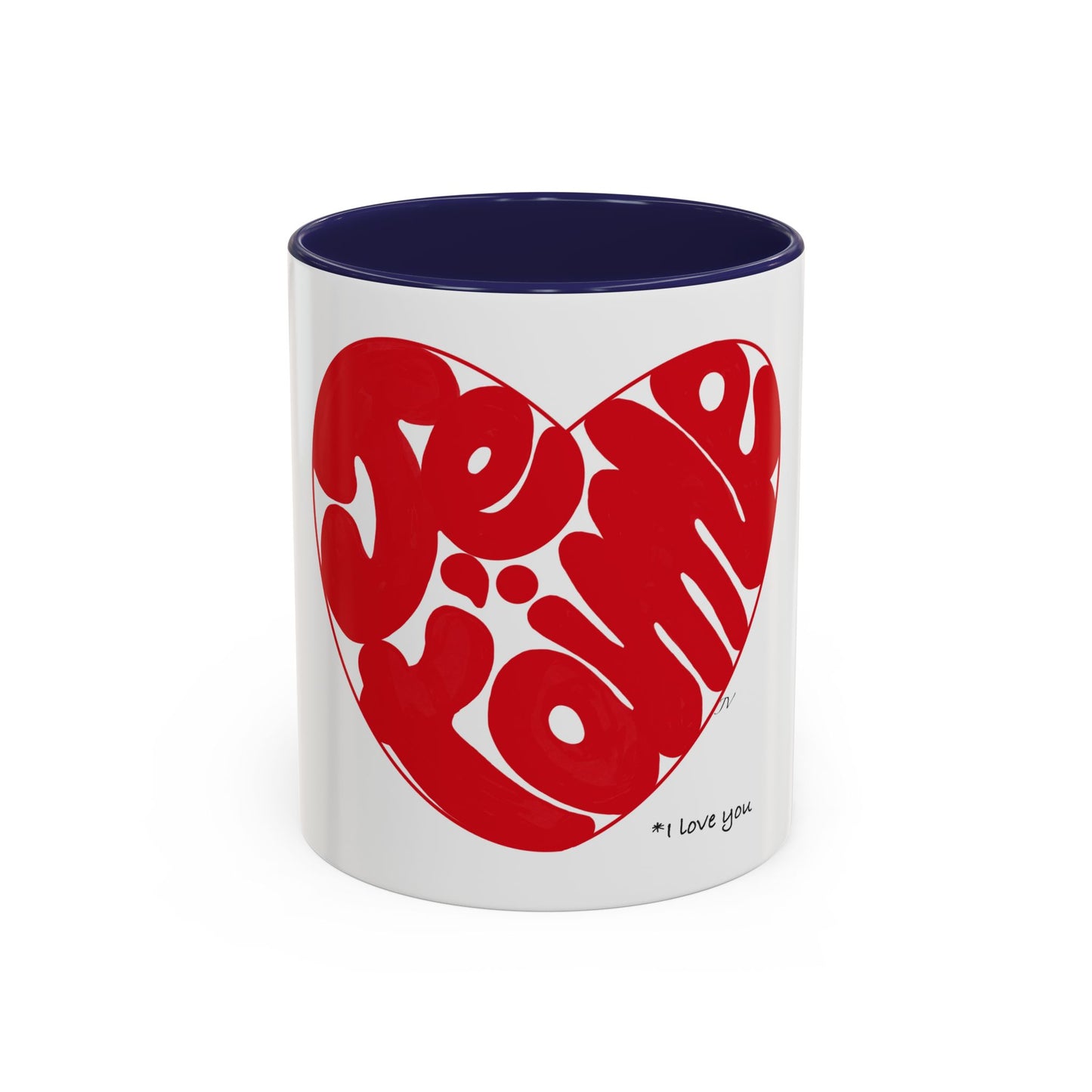 I love you French heart Accent Coffee Mug (11, 15oz)