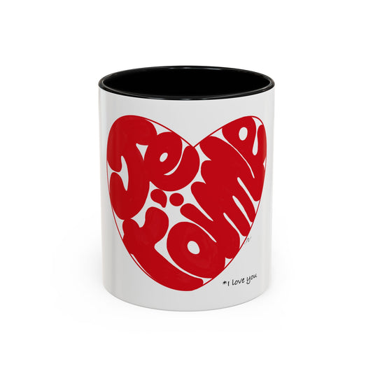 I love you French heart Accent Coffee Mug (11, 15oz)