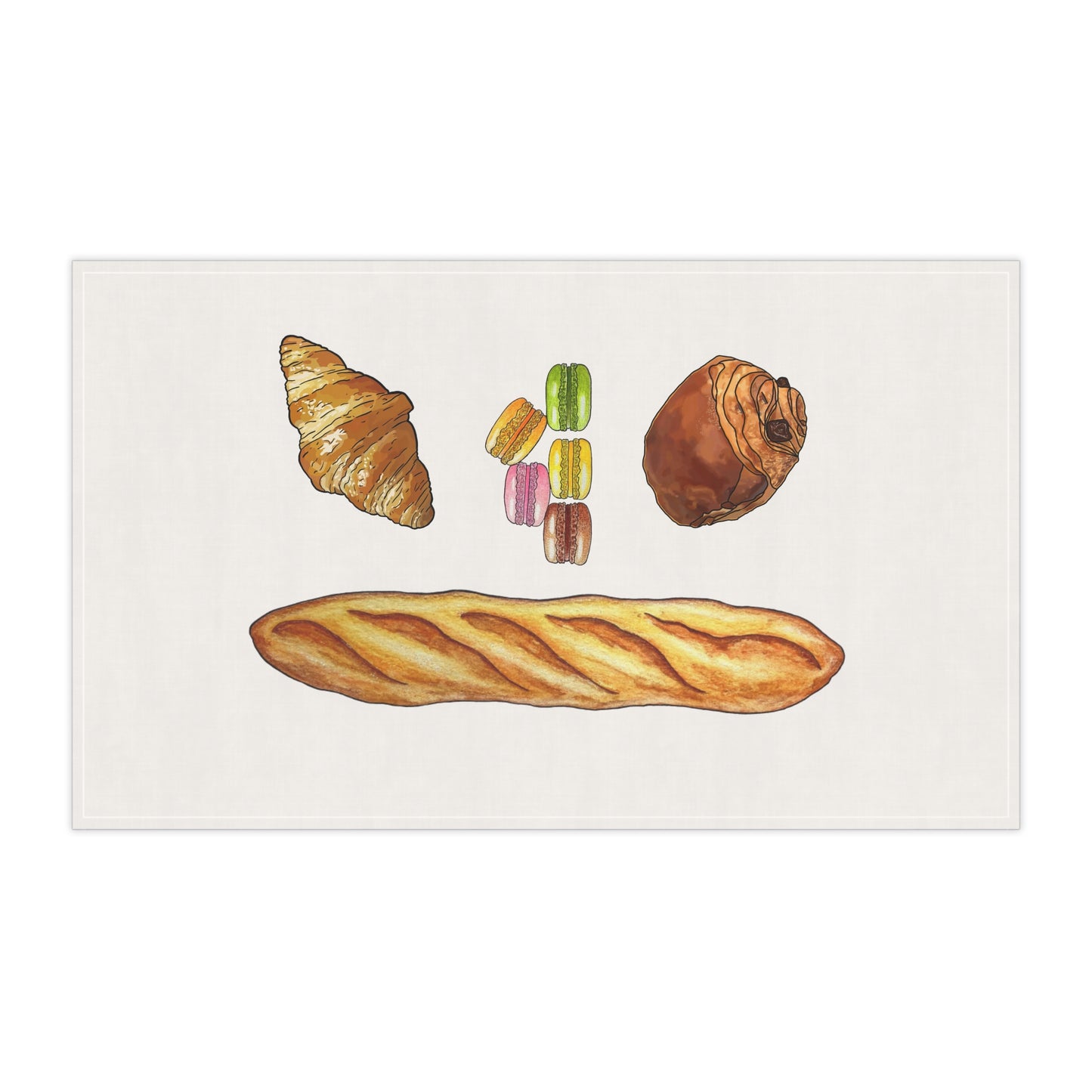French baguette and pastries Towel (cotton, poly)