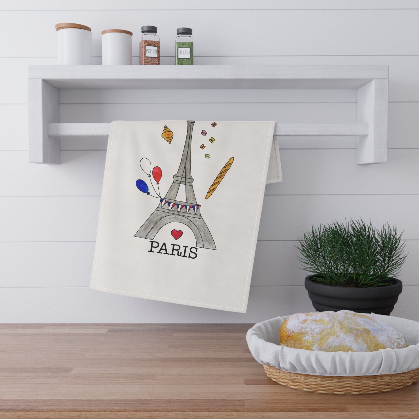 Bonjour Paris Tea Towels (cotton, poly)
