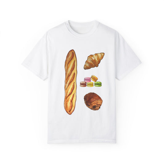 French baguette and pastries Unisex Garment-Dyed T-shirt