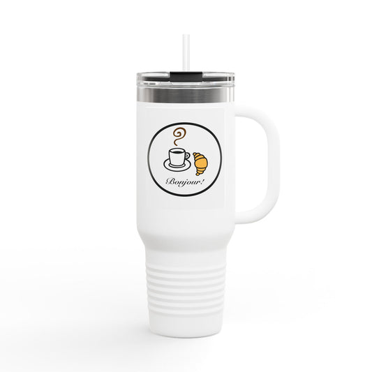 Croissant and coffee Insulated Travel Mug, 40oz
