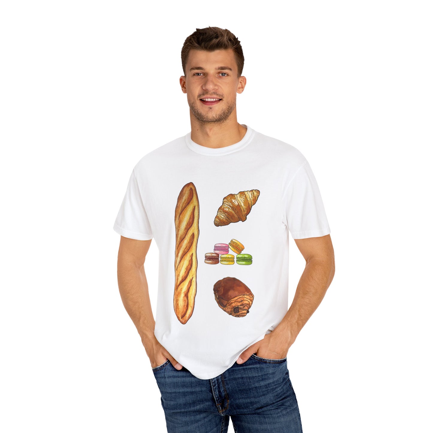 French baguette and pastries Unisex Garment-Dyed T-shirt