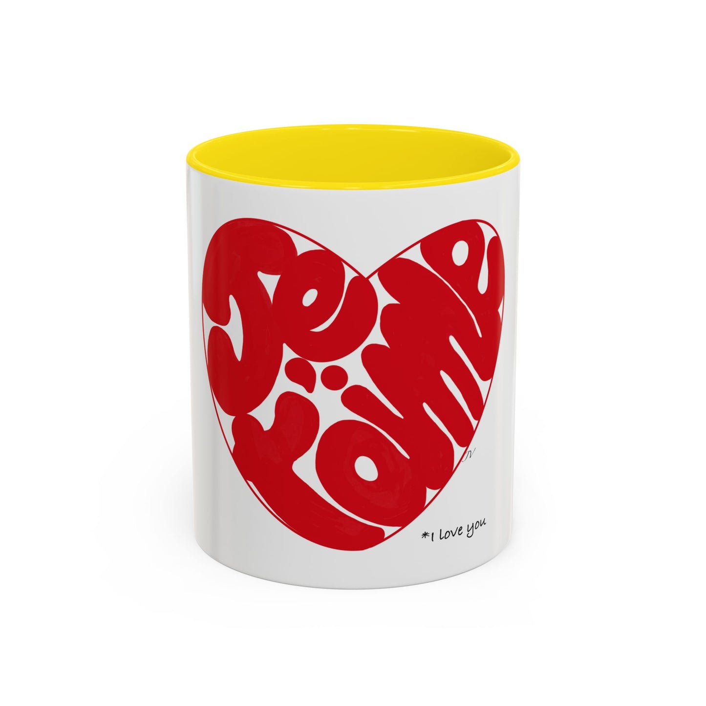 I love you French heart Accent Coffee Mug (11, 15oz)