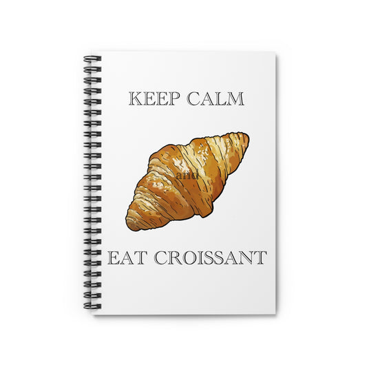 Croissant Inspiring Spiral Notebook, Cute Journal for Food Lovers, Kitchen Gift, Study Notebook, Foodie Gift Ideas, Gift for Chefs