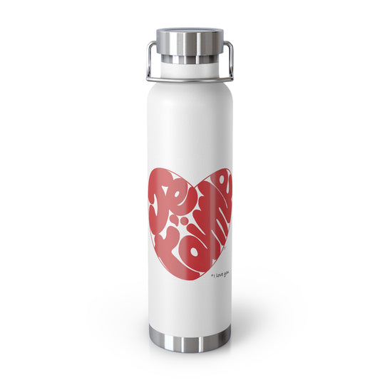 I love you French heart Copper Vacuum Insulated Bottle, 22oz
