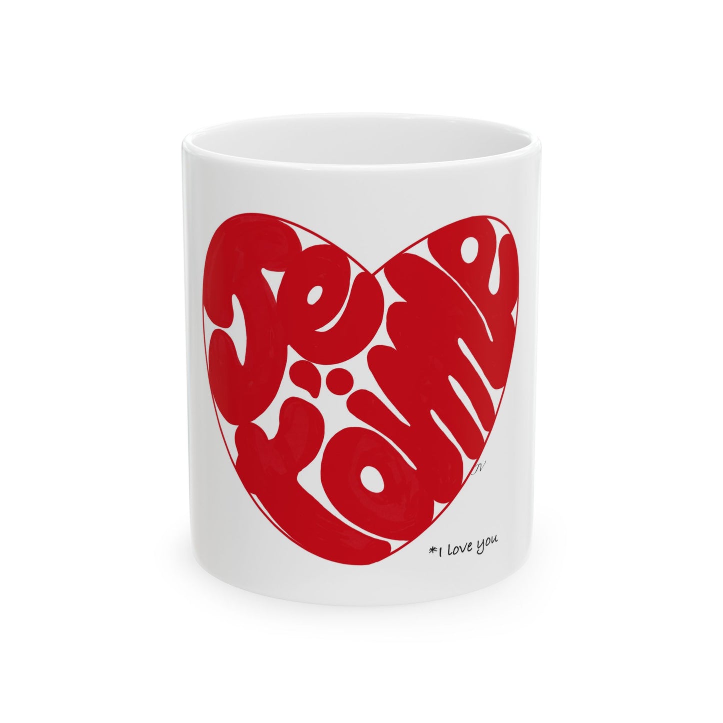 I love you French heart Ceramic Mug, (11oz, 15oz)